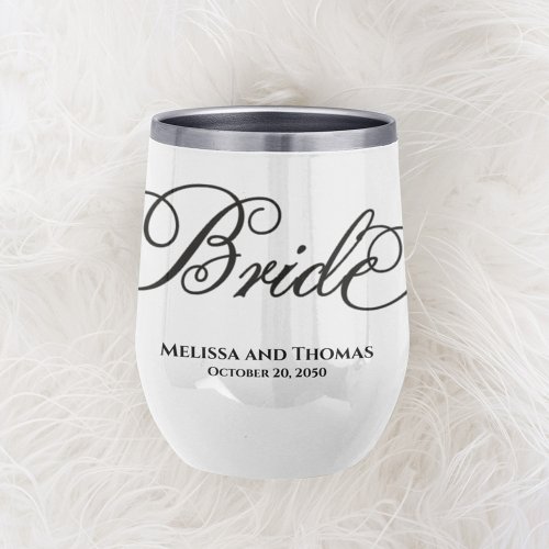 Wedding Bride Typography Script Custom Tumbler