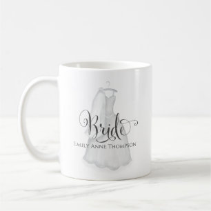 Wedding Bride Vintage Dress Personalized Custom Coffee Mug