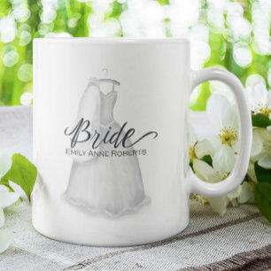 Wedding Bride Vintage Dress Personalized Custom Coffee Mug