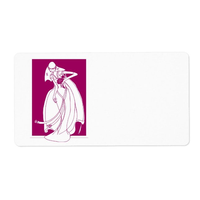 wedding - bride with bouquet label (Front)