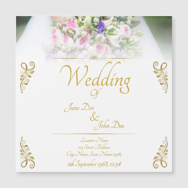 Wedding - bride with colorful wedding bouquet (Front)