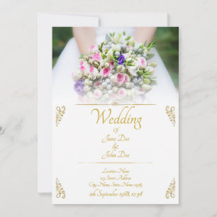 Wedding - bride with colorful wedding bouquet announcement