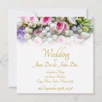 Wedding - bride with colorful wedding bouquet card