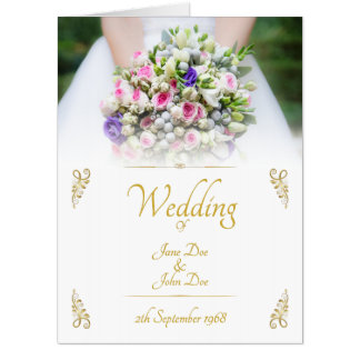Wedding - bride with colorful wedding bouquet card
