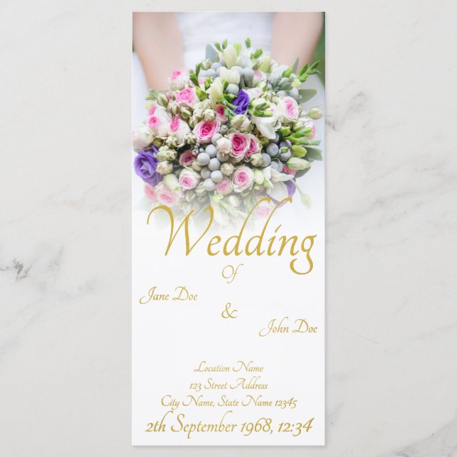 Wedding - bride with colorful wedding bouquet program (Front)