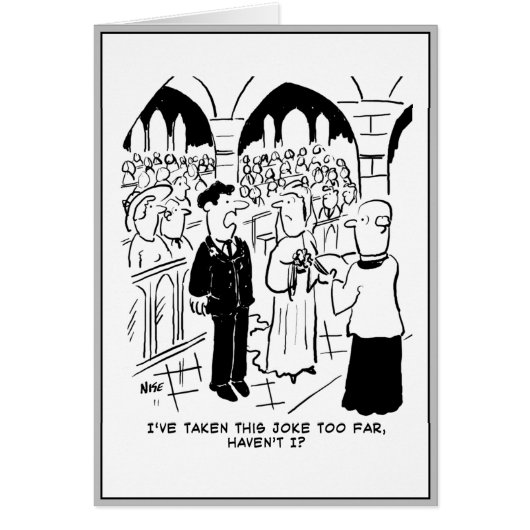 Wedding - Bridegroom Practical Joke Cartoon Cards (Front)