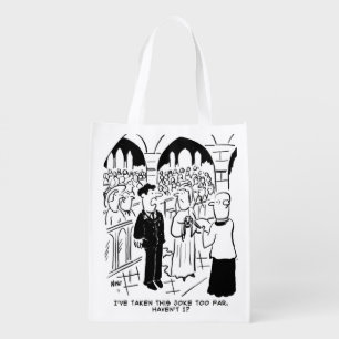 Wedding - Bridegroom Practical Joke Cartoon Grocery Bag