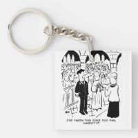 Wedding - Bridegroom Practical Joke Cartoon Keychain