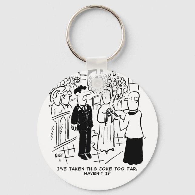 Wedding - Bridegroom Practical Joke Cartoon Keychain (Front)