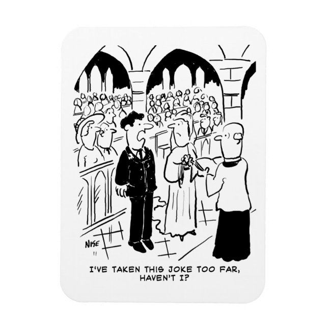 Wedding - Bridegroom Practical Joke Cartoon Magnet (Vertical)