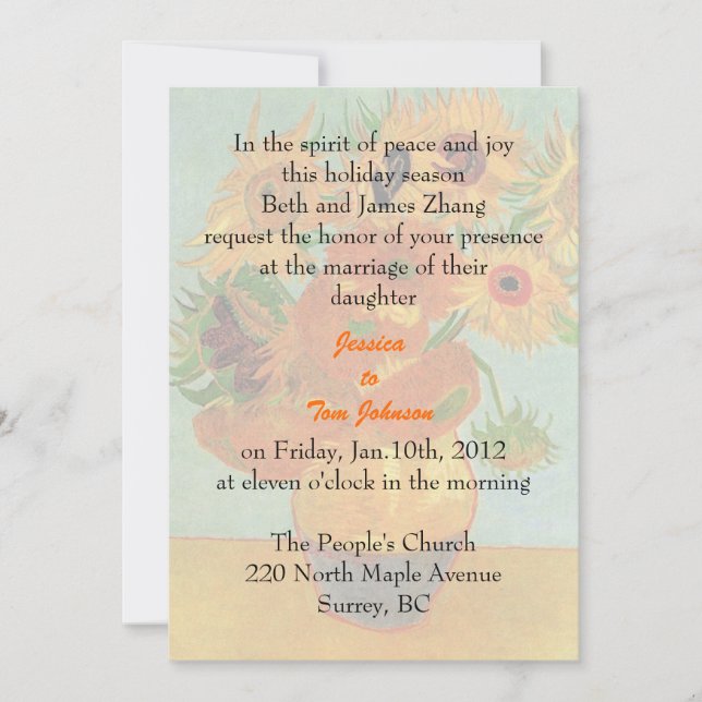 wedding, bride's parents invitation (Front)