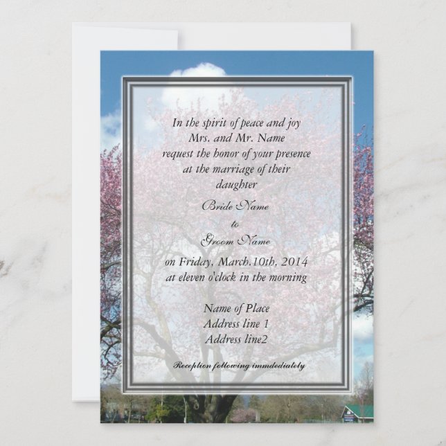 wedding, bride's parent's invitation cherry (Front)