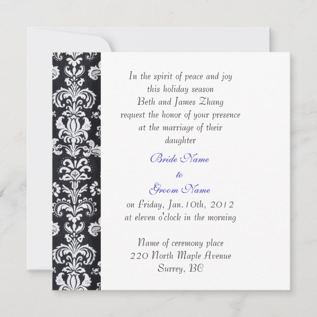 wedding, bride's parents invitation. invitation (Front)