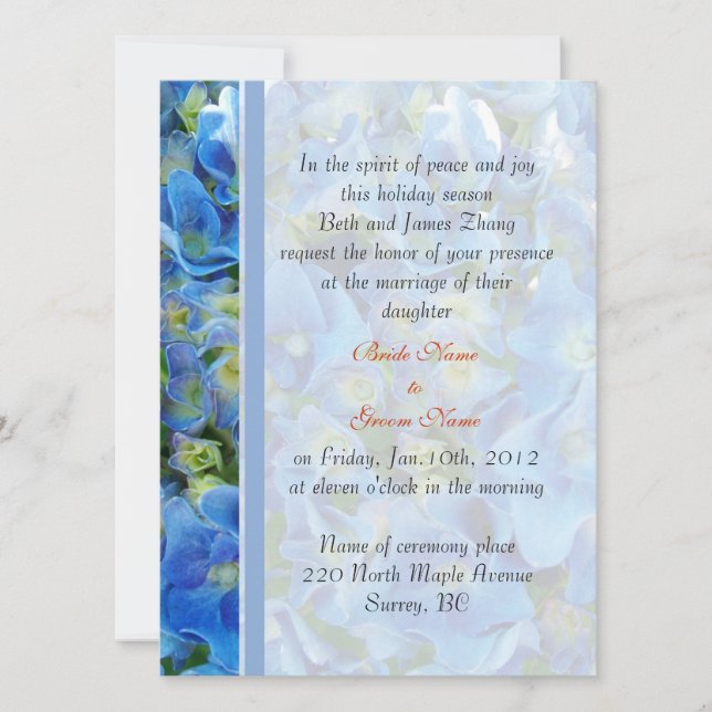 wedding, bride's parents invitation. invitation (Front)