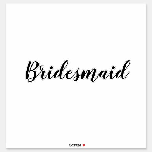 Wedding Bridesmaid 2023 Simple Custom Text Minimal Sticker