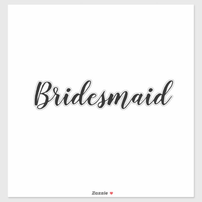 Wedding Bridesmaid 2023 Simple Custom Text Minimal Sticker (Sheet)