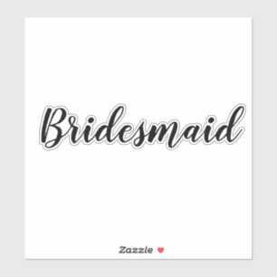 Wedding Bridesmaid 2024 Simple Custom Text Minimal Sticker