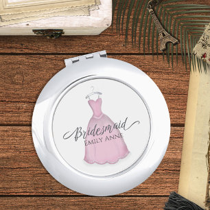 Wedding Bridesmaid Elegant Modern Minimalist Cute Compact Mirror