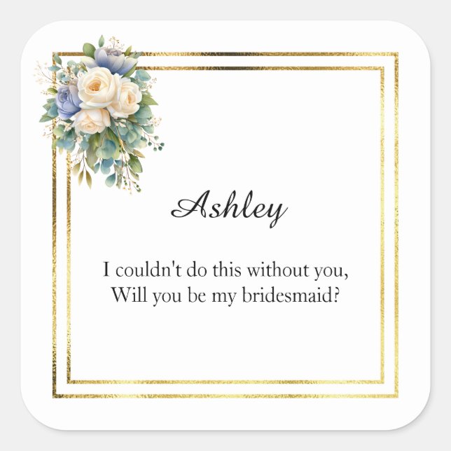 Wedding Bridesmaid Gift Stickers (Front)