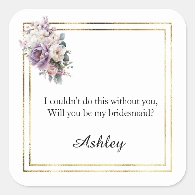 Wedding Bridesmaid Gift Stickers (Front)