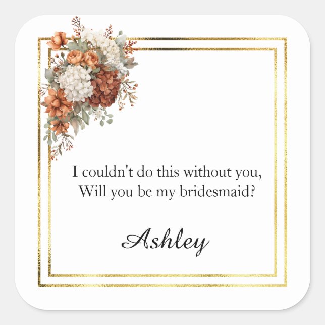 Wedding Bridesmaid Gift Stickers (Front)