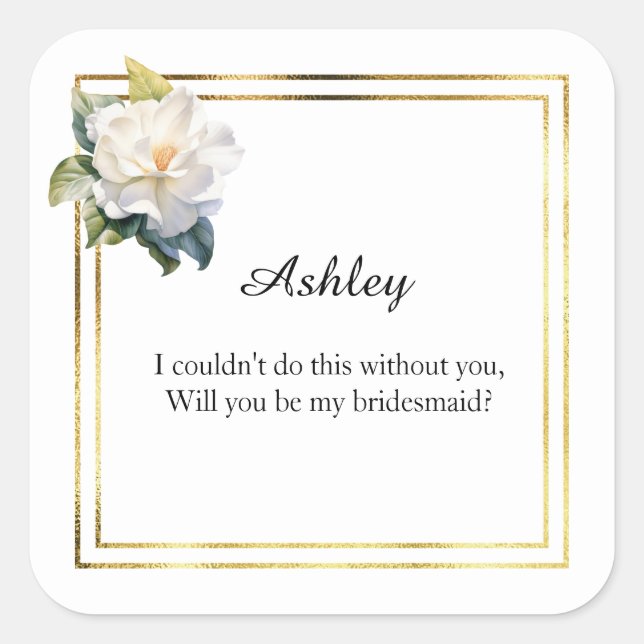 Wedding Bridesmaid Gift Stickers (Front)