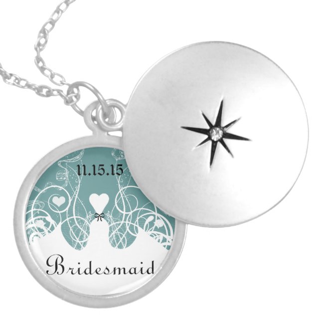 Wedding Bridesmaid Keepsake Thank You Necklace (Front)