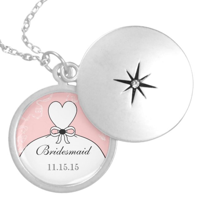Wedding Bridesmaid Keepsake Thank You Necklace (Front)