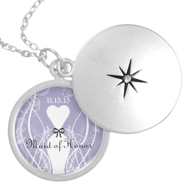 Wedding Bridesmaid Keepsake Thank You Necklace (Front)