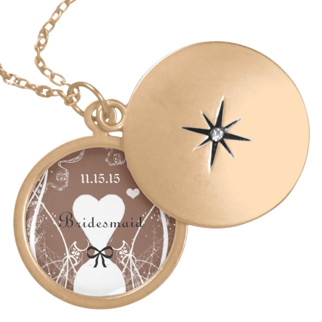 Wedding Bridesmaid Keepsake Thank You Necklace (Front)