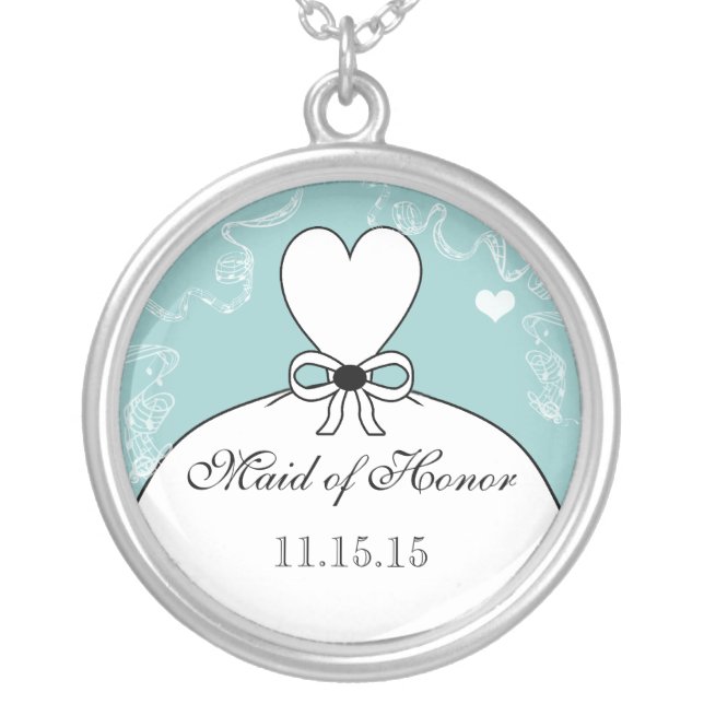 Wedding Bridesmaid Keepsake Thank You Necklace (Front)