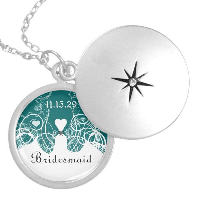 Wedding Bridesmaid Keepsake Thank You Necklace (Front)
