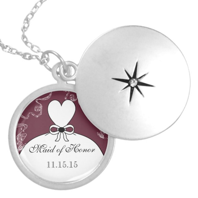 Wedding Bridesmaid Keepsake Thank You Necklace (Front)