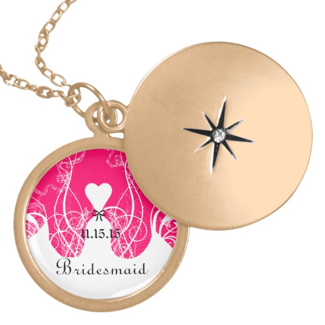 Wedding Bridesmaid Keepsake Thank You Necklace (Front)