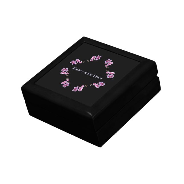 Wedding Bridesmaids Keepsake Box Lavender Orchids (Side)