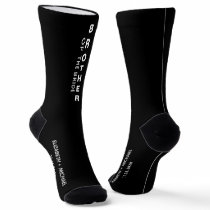 Wedding Brother Of The Bride Personalized Black Socks