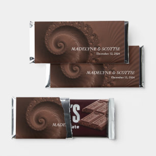 Wedding Brown Fractal Personalized gift Hershey Bar Favors