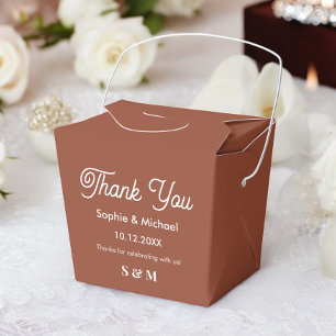 Wedding Brown Terracotta Bride Groom Favor Boxes