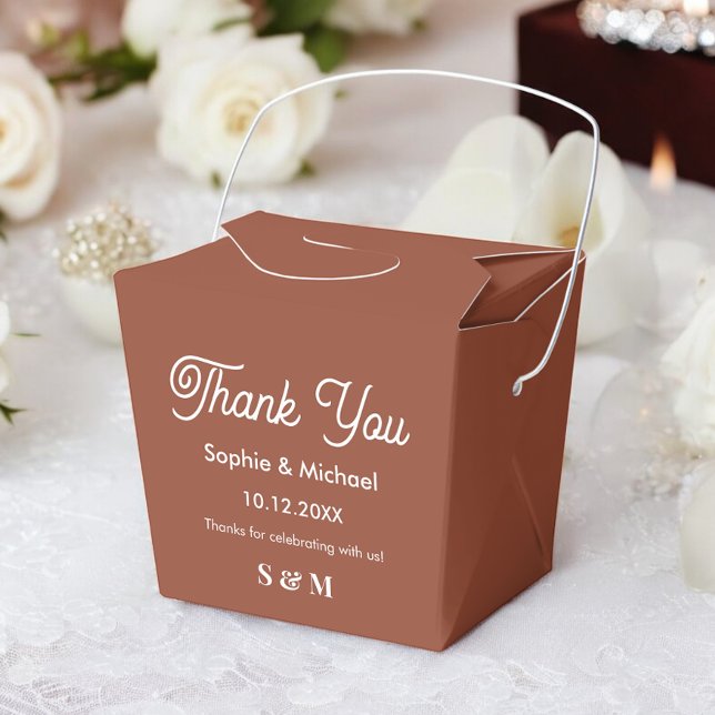 Wedding Brown Terracotta Bride Groom  Favor Boxes (Creator Uploaded)