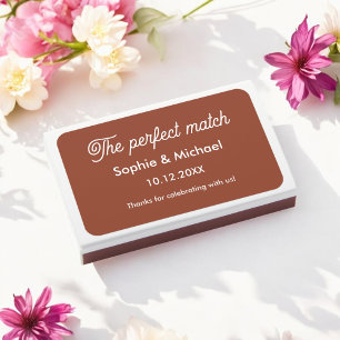 Wedding Brown Terracotta Minimalist Favors Matchboxes
