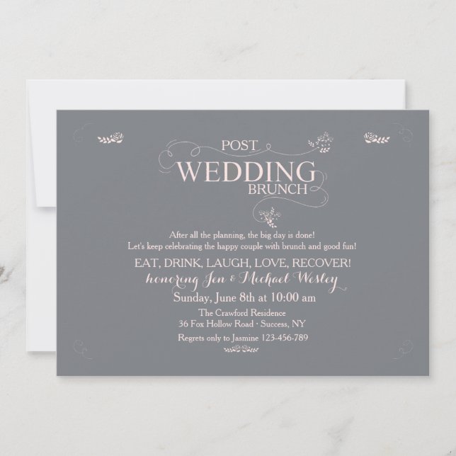 Wedding Brunch in Gray Invitation (Front)