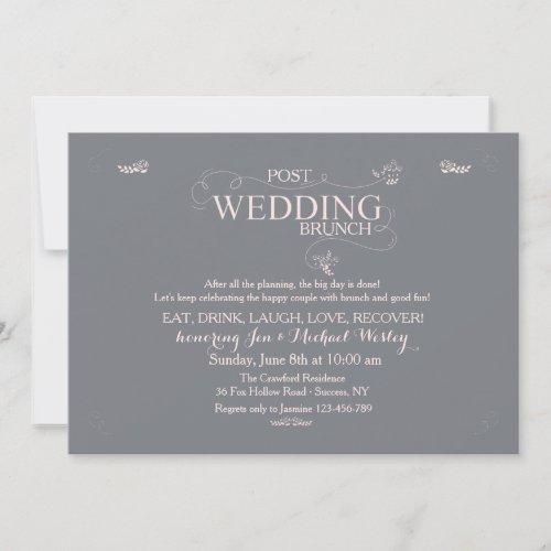 Wedding Brunch in Gray Invitation