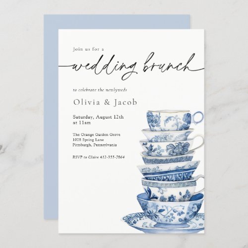 Wedding Brunch Tea Party Chinoiserie Bridal Shower Invitation