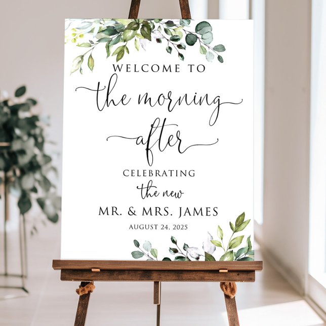 Wedding Brunch Welcome Sign, The Morning After Wel Foam Board (Creator Uploaded)
