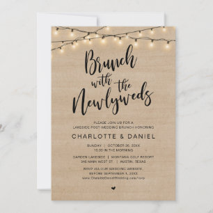 Wedding Brunch with the newlyweds, Modern rustic Invitation