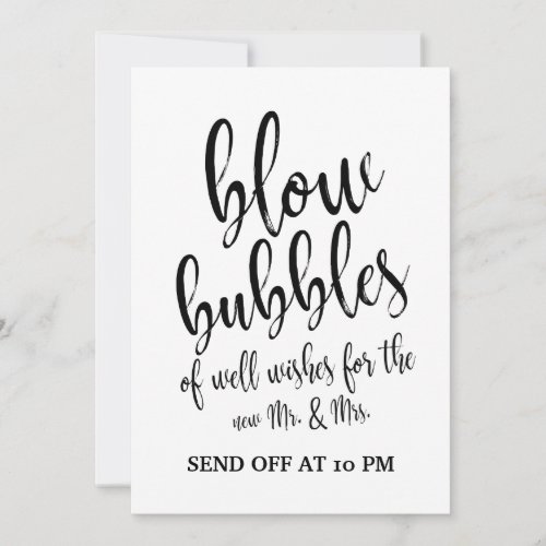 Wedding Bubbles Send Off Affordable Sign