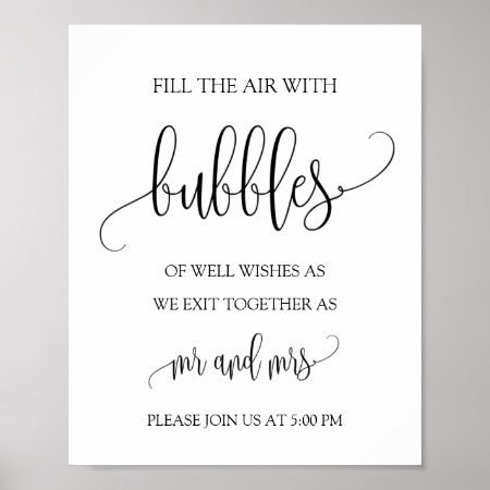 Wedding Bubbles Sign / Newlywed Table Top Sign
