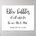 Wedding Bubbles Sign | Simple Calligraphy at Zazzle