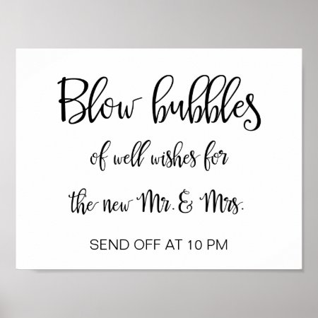 Wedding Bubbles Sign | Simple Calligraphy