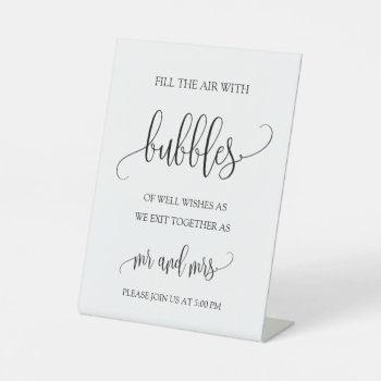 Wedding Bubbles | Well Wishes  Bubbles  Pedestal Sign by IrinaFraser at Zazzle